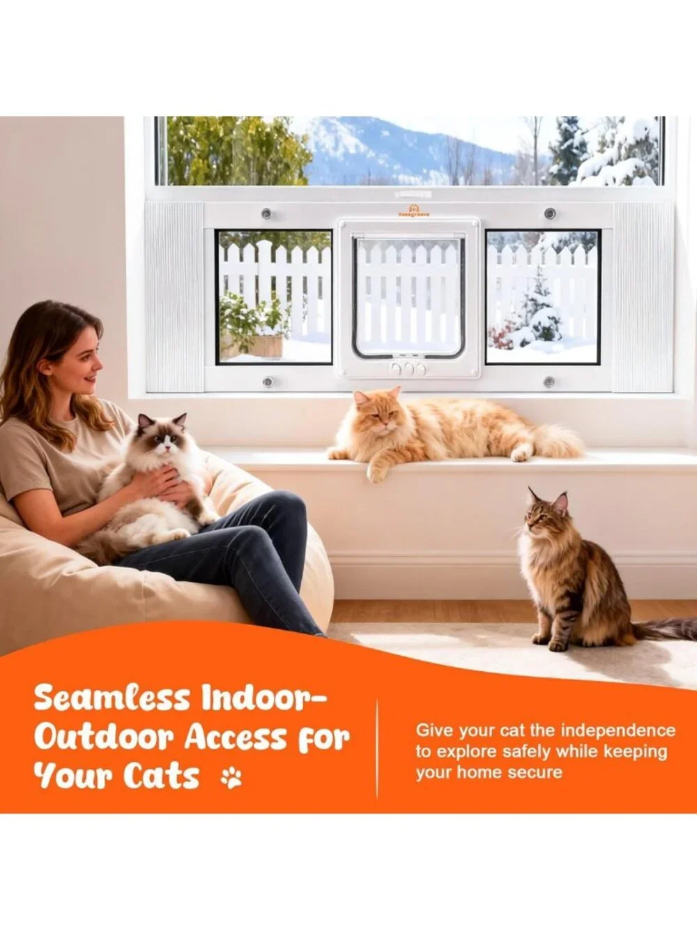 Adjustable Cat & Dog Window Door Insert, Fits 27